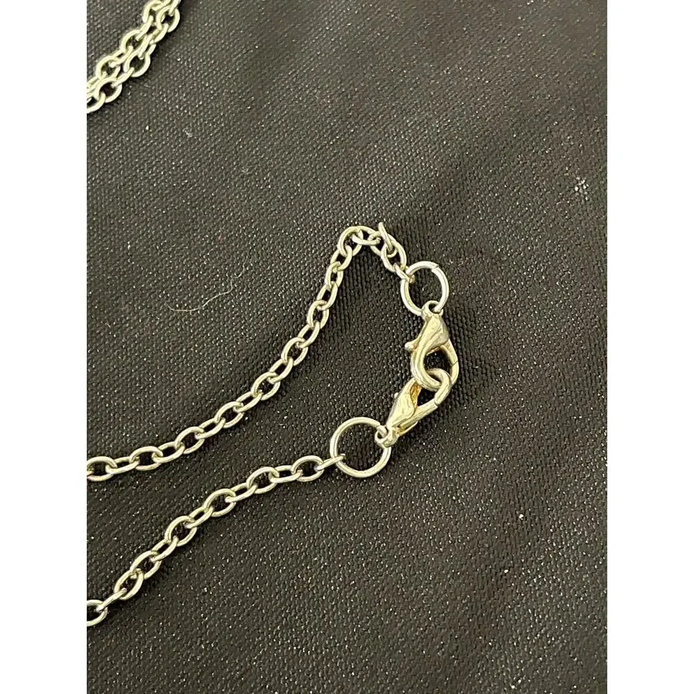 Long Cross Necklace Turquoise Color Stone Silver Tone‎ Chain Boho Faith 33”